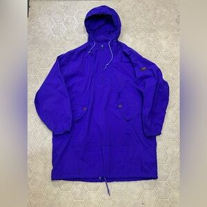 1990s Vtg Women's Medium Ralph Lauren POLO Purple Nylon Hooded 1/3 Zip Parka